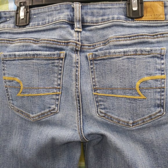 2275 Jeaniemade Size 2 American Eagle Stretch Bell-Bottoms & Halter Top - Picture 5 of 7